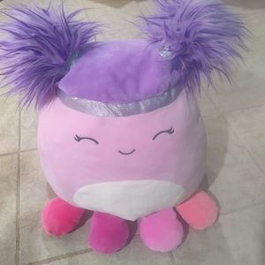 Squishmallows 16" JEANNE Squishdoos Purple Pigtails Pink Octopus -